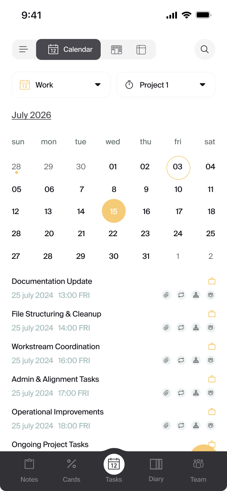 Главная - Задачи - Календарь